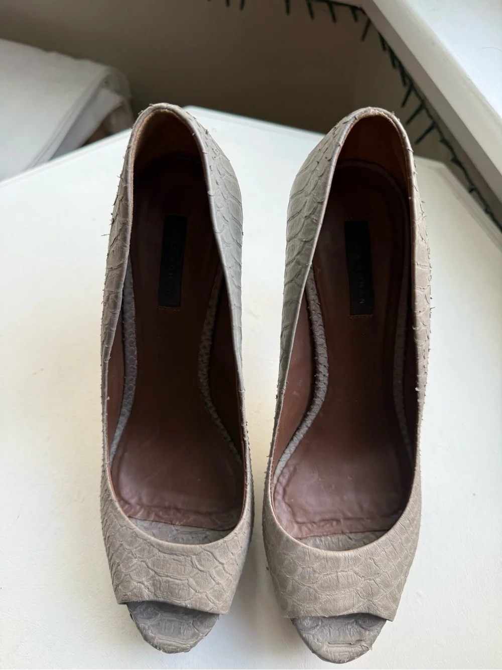 Zara Grey Snakeskin Stilettos sz 10 - Picture 5 of 8